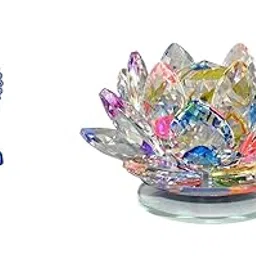 World Evil Eye Dream Catcher (Blue) | Positive Energy Wall Hanging and Crystal Lotus Transparent Multicolor for Positive Energy for Vastu Love-picture-38