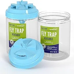 2 Pack Large Reusable Fly Traps Outdoor with Refill Natural Non-Toxic Baits for Outdoor, Patios, Barns, Ranches - Hanging Fly Trap Outdoor-picture-40