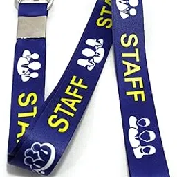 Staff Silk Fabric Lanyard Blue-picture-55
