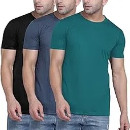 tqh Men Dri Fit Polyester Half Sleeve Round Neck Multicolor T-Shirts - Pack of 3-picture-39