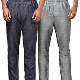 white heart Pack of 2 Mens Viscose Blend Salwar Pyjama Pant | Elasticated Waistband with Inner Drawstring, Button Closure, Side Pockets| Regular Fit Ethnic Wear Churidar Pajama-picture-23