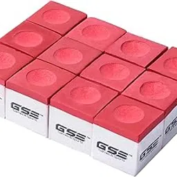 GSE Games & Sports Expert GSE Games & Sports Expert 12-Pack of Billiard/Pool Cue Chalks (5 Colors Available) (Red)-image-2
