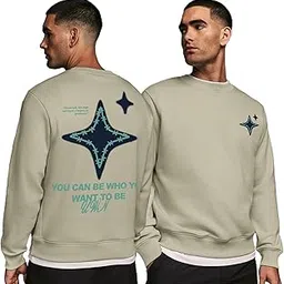 maniac || Mens || Star Printed || Round Neck || Full Sleeve || CottonFleece || Oversized || Sweatshirt-picture-37