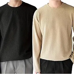 i enterprise Men's Cotton Bland T Shirt | Round Neck | Full Sleeve | Plain | Combo Pack of 2 - Regular Fit*T2_SR93-SR94*M-picture-52