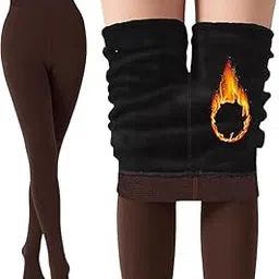 wetex premium Women Skinny Fit Mid Rise Winter Fleece Warm Thermal Leggings Tights Pants-picture-10