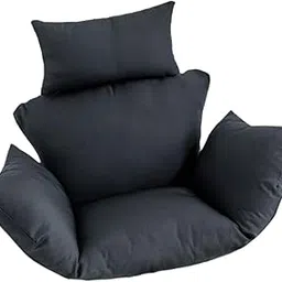 Hammock Swing Chair Cushion with Headrest Armrest for Backyard Porch Outdoor Black-picture-29