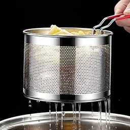 ATORSE™ Stainless Steel Fry Basket Deep Frying for Chicken Wing French Fries Serving 20Cm|Home & Garden|Kitchen Dining & Bar|Small Kitchen Appliances|Fryers-picture-19