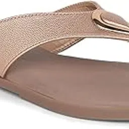 bata Women's Casual Thong Slipper - Gold-picture-44