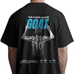 MercuryX Goat 10 Black Printed Oversized T-Shirt for Men & Women – Casual Streetwear Graphic Tee-picture-12