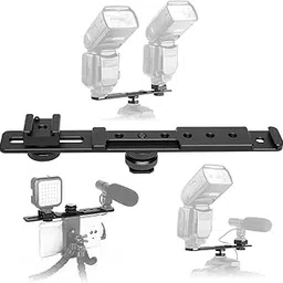 ChromLives 8ââ‚¬Â Hot Shoe Extension Bar Flash Bracket Dual Straight Mount Dual Camera Mount Cold Shoe Mount Flash Bracket fits Nikon Canon Sony Olympus DSLR Camera Camcorder DV-image-54
