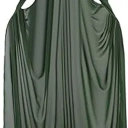 Women Chiffon Neck Cloak Cape Without Hood Durable Elegant for Evening Party Green-image-86