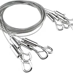 SDTC Tech 4-Pack Stainless Steel Wire Rope with Adjustable Hooks 6.5ft Length Hanging Rope for Picture/Flower Baskets/Sports Equipment/Clothesline/Luggage/Moving, Supports Up to 175lb-image-56