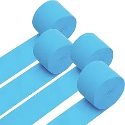 WP WANNA PARTY Carribean Blue Crepe Paper Streamers 3.5 Inch Widening 4 Rolls Blue Party Streamer for Various Birthday Baby Shower Festival Party Decorations-4pc-picture-17