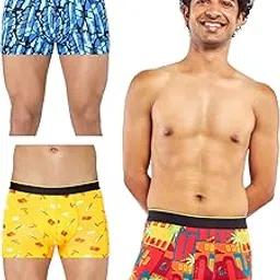 bummer Men's Printed Micro Modal Trunks Underwear | Ultra Soft & Breathable | Combo Pack of 3-picture-58