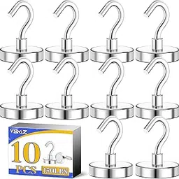 Heavy Duty Magnet Hooks, 150Lbs Strong Magnetic Hooks for Cruise Cabins, 10Pack Metal Magnetic Grill Hooks for Hanging, Magnets with Hooks Magnetic Hanger for Refrigerator, Toolbox, Storage-image-6