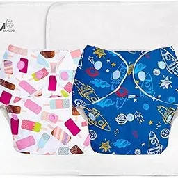 MOMSARC Cotton Diaper for New Born Baby | Freesize Washable & Reusable Diapers for Babies 0-3 Years | Adjustable Cotton Langot with Quick Dry Pad/Insert | Leak Proof Cloth diaper (Pack of 2)-picture-18