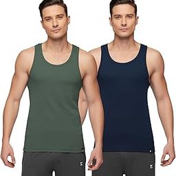 xyxx Men's Nova 100% Combed Cotton Ribbed Regular Fit Solid Round Neck Vest, Pack of 2| Anti Bacterial Finish, Racer Back, Tag Free Comfort-picture-37