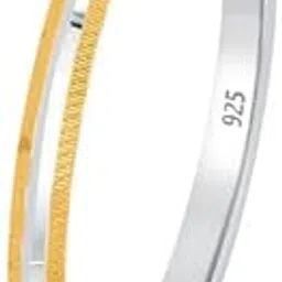 raajraani Pure 925 Sterling Silver Bracelet for Men| Crown-Line 925 Sterling Silver Punjabi Sikhi Kada for Men | Rhodium & Gold Finish, No Stone | Gift for Him-picture-16