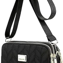 Sling Bag for Woman Multi-layer Crossbody Bags Waterproof Nylon Zip-up Shoulder Bag Casual Phone Pouch Evening Bags with Detachble Shoulder Strap for Women Girls-image-67