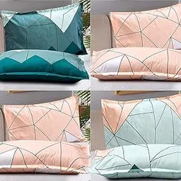 THE HOME STYLE Super Soft Glace Cotton Standard Size Printed Pillow Covers ll Pillow Cases ll Set of 8 Piece- 18" x 28" Inches (Standard (18" x 28" Inches), Pastel Green), 400 TC-image-75