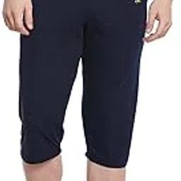 mack jonney Navy Blue Cotton Blended Capri for Men(Pack of 1)-picture-13