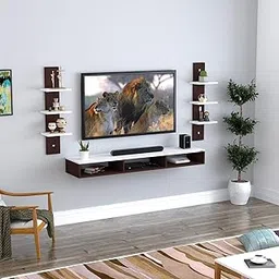 Anikaa Crystal Engineered Wood Wall Mount TV Unit/TV Stand/TV Cabinet/TV Entertainment Unit (Wenge/White)(Ideal for 42.52 Inch)(D.I.Y)-picture-22