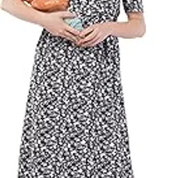 kekabu Women's Ribbon Premium Zipless Maternity & Nursing Dress – Soft, Comfortable, Breastfeeding-Friendly, Stylish Pregnancy Wear-picture-27