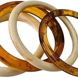 Fuschianet Accessories Shaded Resin Brown2, White2, Stackable Bangles Combo for Women and Girls Set of 4-picture-48