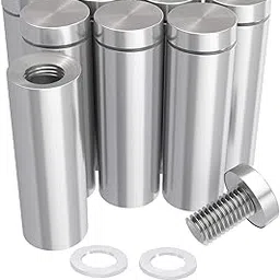 LuckIn 8 Pack Sign Standoff Screws 5/8 x 4 inch, Acrylic Standoff Mounting Hardware, Stainless Steel Standoffs for Glass Panel, Plexiglass Picture-image-18