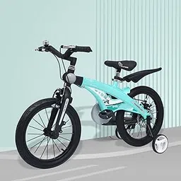 R for Rabbit Tiny Toes Jazz Bicycle for Kids 14T Inch Cycle with Training Wheels for 3 to 5 Years Baby Boy & Girl, 90% Installed Magnesium Alloy Structure - Blue image 1