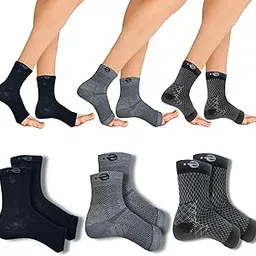 Ecosync Open Toe Bamboo Cotton Neuropathy Compression Socks - Combo Pack of 3 (Black + Shadow Grey + Dot Black), Moisture-Wicking, Pain Relief, Breathable, Soft, Unisex, Eco-Friendly-picture-33