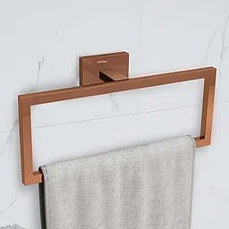 Plantex 304 Grade Stainless Steel Compact Napkin Hanger/Holder for Wash Basin Hand Towel Holder for Bathroom Accessroies - Benz (Rose Gold)-image-3