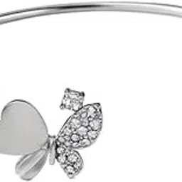 Art Jewellery trendy silver plated with shimmering white stone stud cuff bracelet, Kada bracelet for women and girls.-image-78