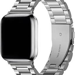 HUMBLE Premium Stainless Steel Chain Strap with Secure Folding Clasp Lock Compatible with iWatch Series 10 (46mm) | Series 9, 8, 7 (45mm) | Series 6, 5, 4, SE, SE2 (44mm, 42mm) | Ultra/ Ultra 2- Silver-picture-10