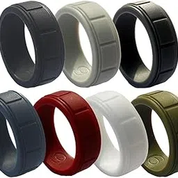 7 Piece 8mm Wide Flexible Rubber Silicone Wedding Finger Ring Band US Size10-picture-34