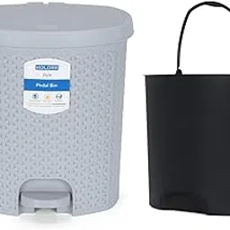 KOLORR Magnum 14 Litres Dustbin with Lid Large Plastic Garbage Waste Pedal Bin with Inner Bucket for Kitchen/Home/Office/Bathroom - (Daiso Grey)-image-3