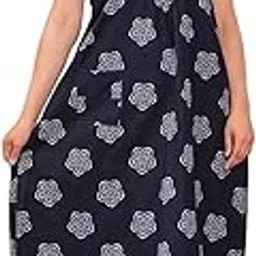 Cotton Nighty for Women Jaipuri Printed Night Gown, Comfortable & Stylish Sleepwear Long Women's Nightwear Nightie Skin Friendly Ladies Maxi 100% Pure Cotton Nighty.-image-1