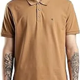 calvin klein jeans Mens Brown Solid Polo Shirt-picture-15