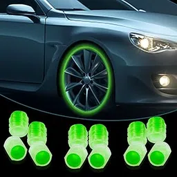 JOYUS Tire Valve Stem Caps Universal for Car, Bikes, Trucks, Luminous Fluorescent Glow in The Dark Air Cover, Tire Pressure Radium Caps, Modification & Decoration Accessories, Green Color, Pack of 8-picture-10