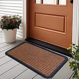 YMORIA Anti Skid Door Mats for Home Entrance |Rectangular Mats| Outside, Indoor Rubber Mat for Floor (40X60 cm, Brown)-picture-26