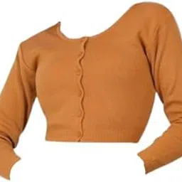 Nice Wonder Women's Woolen Blouse, Button-Front, Round Neck-picture-12