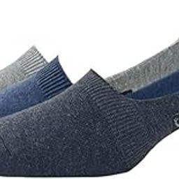 allen solly Men'S Cotton No Show Socks (Pack Of 3) - Light Grey Melange, Denim Melange, Charcoal Black-picture-1