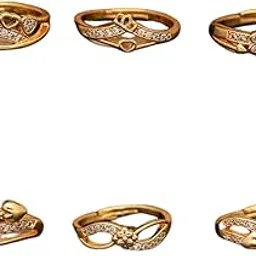 flaring jewellers Flaring Gold plated Adjustable ring set for women and girls-picture-53