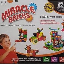 Braintastic 202 Pieces Miracle Bricks Motorized Spinning Gear Building Block Toy Sets Interlocking Learning And Educational Game For Kids (Miracle Bricks 202)|Multicolor-image-5