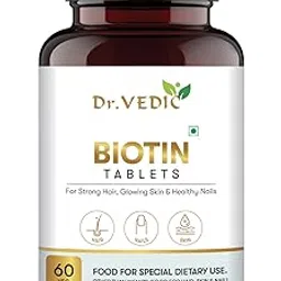 Dr Vedic Biotin Tablets for Hair Growth | Biotin Tablets for Hair, Skin, and Nails | 60 Veg Tabs-picture-55