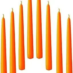Kuber Selection Candles: Pack of 10 Pcs 8 Inch 19mm Premium Orange Taper Candle, Orange Spell Candles, Orange Stick Candles, Orange Household Candles (8 Inch 19mm) (Pack of 10 Pcs) (Orange)-image-8