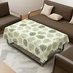 Star Weaves Center Table Cover, Premium Soft Fabric, 40X60 Inches, Elegant Design, Dust-Proof & Washable, Perfect for Center Room, 4 Seater Table, Stylish & Durable Tablecloth - Green Leaf Pattern-picture-22