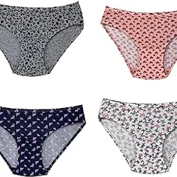 foverós Women Cotton Mid Waist Inner Elastic Bikini Panties, Pack of 4-picture-53