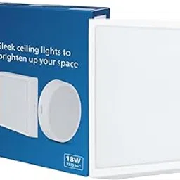 PHILIPS 18 Watt Square Slim Surface Ceiling Light | LED Downlighter for Both Normal & False Ceiling | Colour : Warm White, Pack of 1 image 1