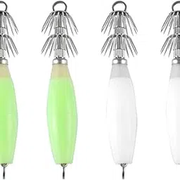 CALANDIS™ 4pcs Sea Fishing Squid Hooks Octopus Hook Saltwater Fishing Lure Hard Bait Green and White | Fishing | Baits, Lures & Flies | Saltwater Lures-picture-30